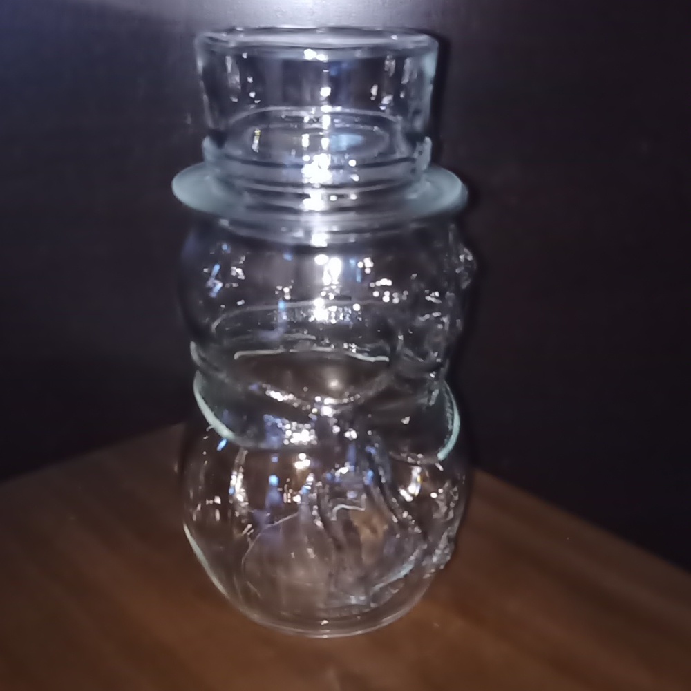 Vintage Libbey of Canada Glass Snowman Candy or Nut Container Dish Display 8 in - Picture 2 of 5